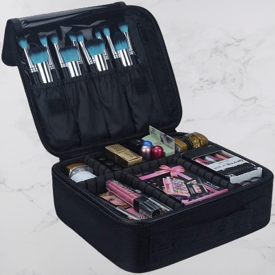 Trousse de maquillage - ProMakeupBag™ - Noir - Passionnée de Beauté